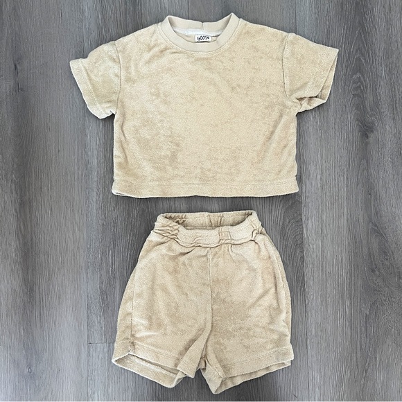 Goose | 2-piece French Terrycloth Set, shirt and shorts | Beige | Size 2T-3T - Picture 7 of 7